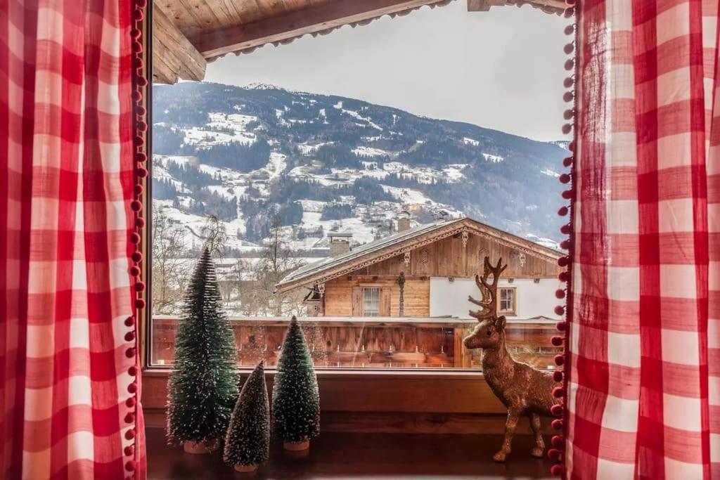 Ferienwohnung Gamsbock Panorama View Balkon, Gartensauna, Garten, Grillplatz Stumm Exteriör bild