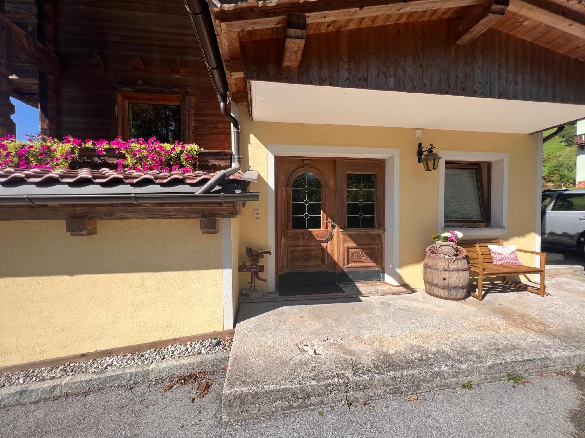 Ferienwohnung Gamsbock Panorama View Balkon, Gartensauna, Garten, Grillplatz Stumm Exteriör bild